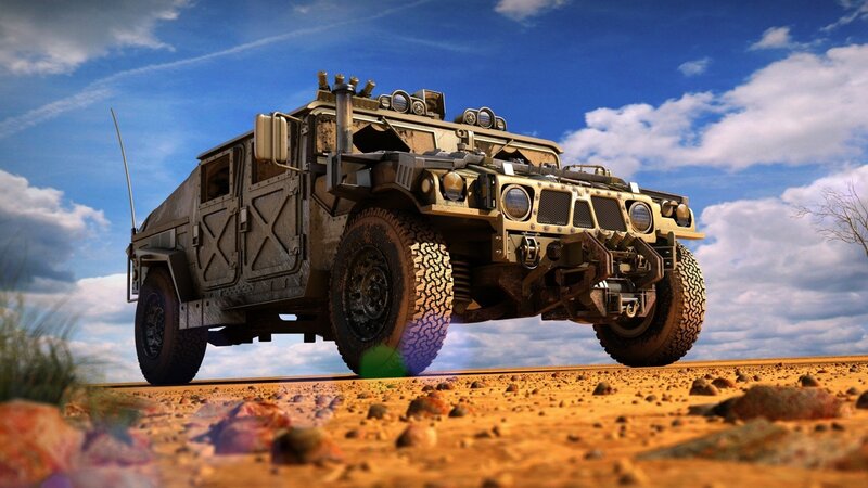 Military Humvee Vehicle — Brown
