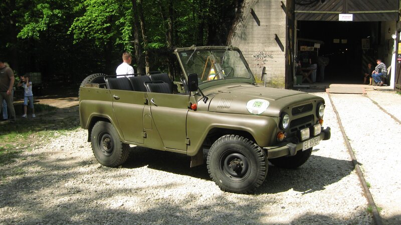 Military jeep at outdoor event