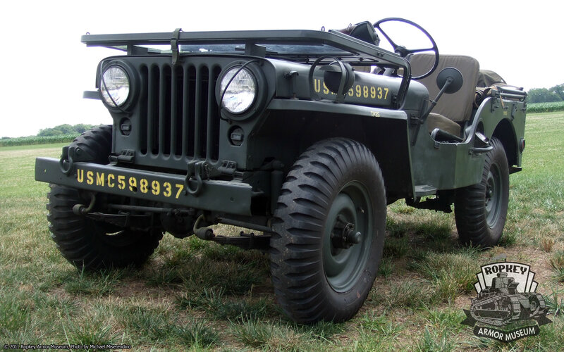Military jeep in a field