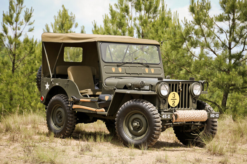 Military Jeep in Forest