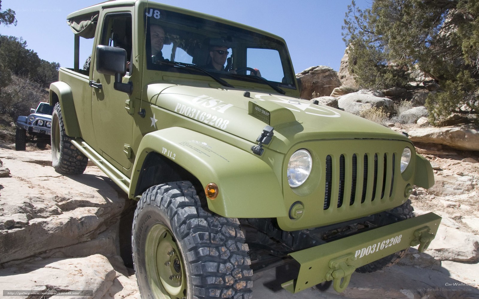 military jeep on rocky terrain