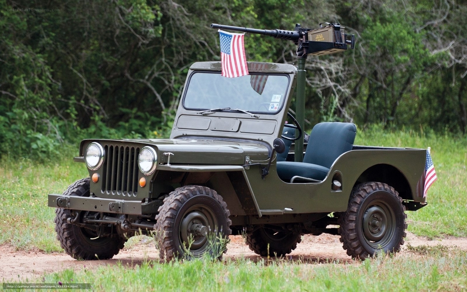 Military Jeep with Flag