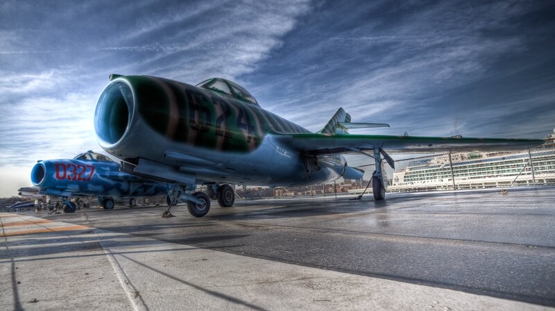 Military Jet Aircraft — Blue