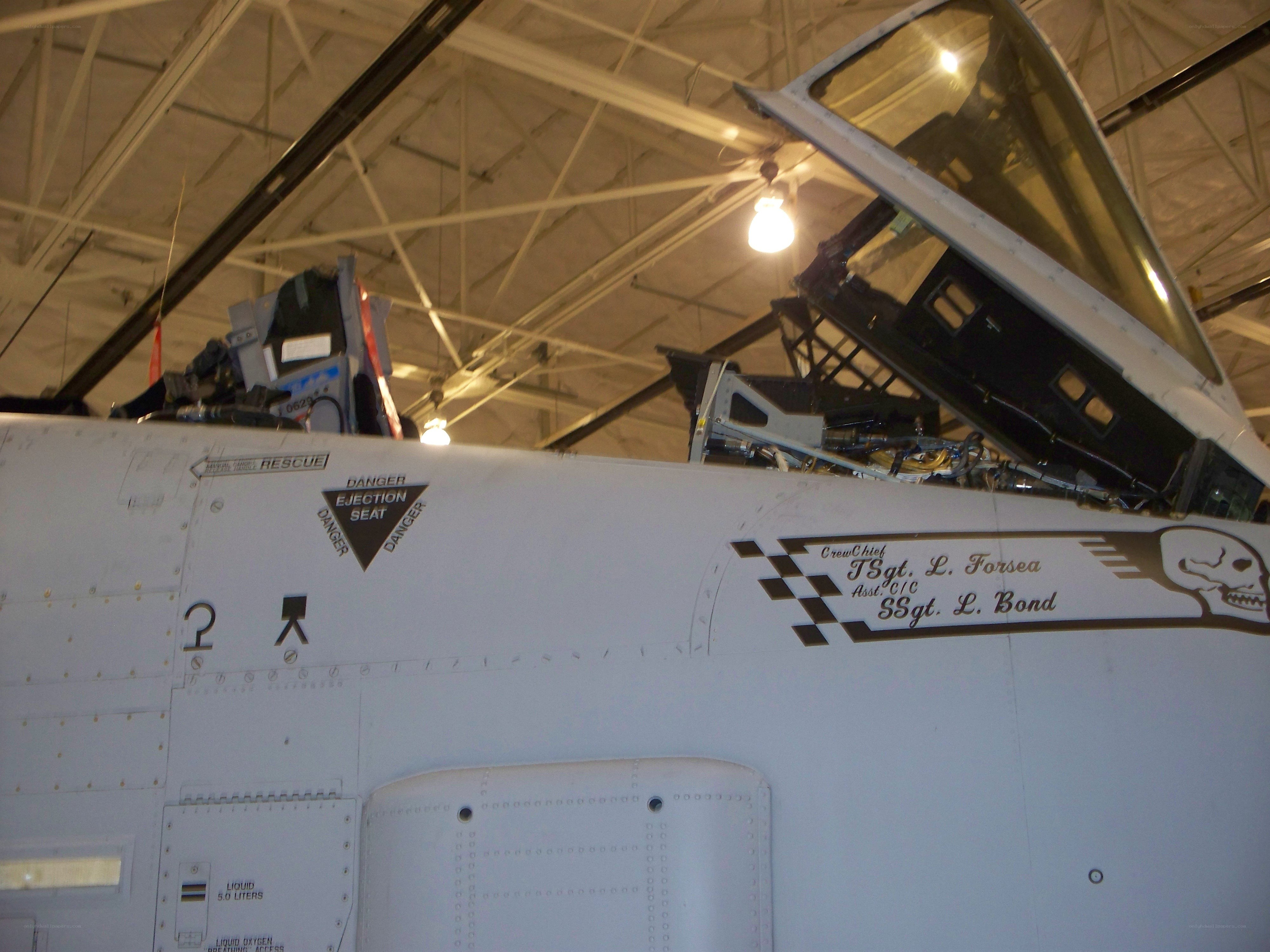 military jet cockpit open