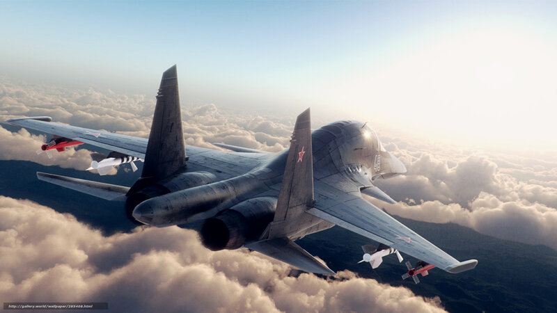 Military Jet Fighter — Gray, Dramatic, Morning, 3d Render, Clouds