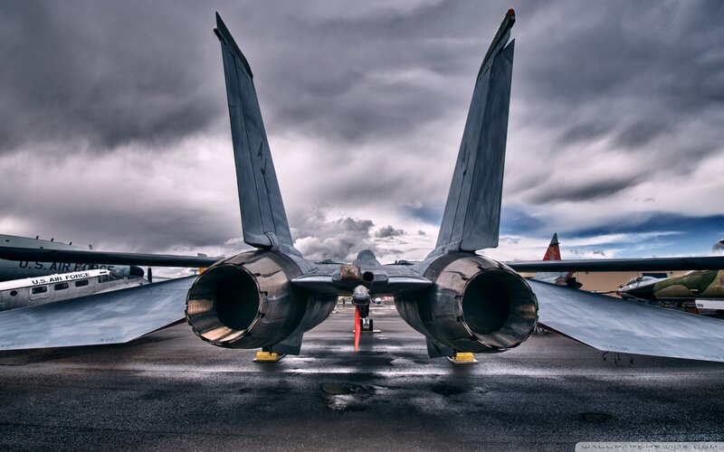 Military Jet from Rear