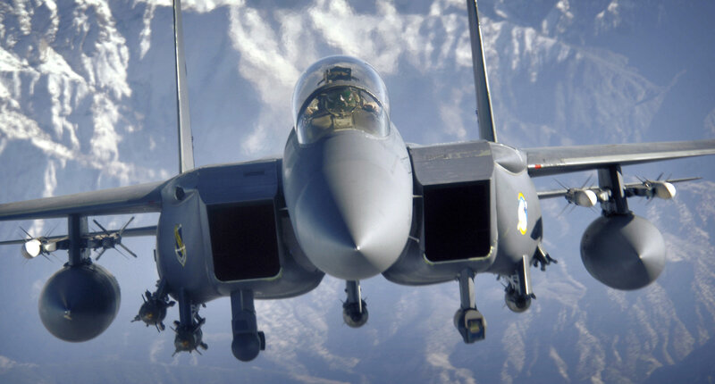 military jet in flight