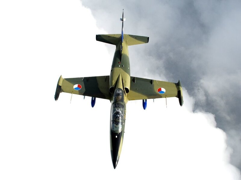 military jet in flight