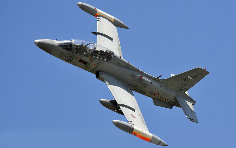 military jet in flight