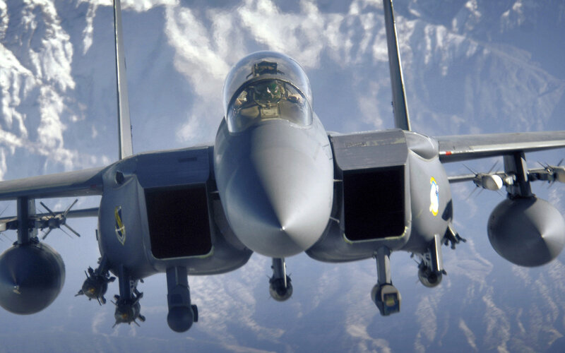 military jet in flight