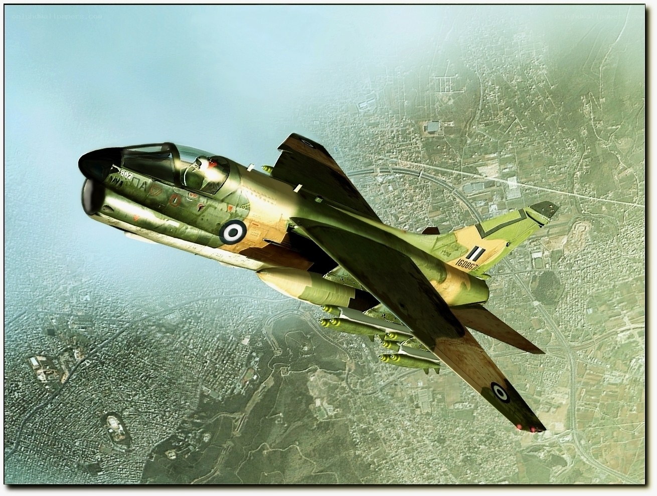 Military jet in flight
