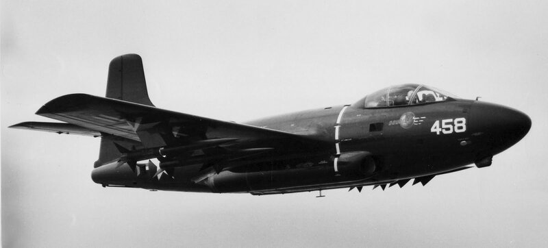 Military Jet in Flight — Black, Neutral