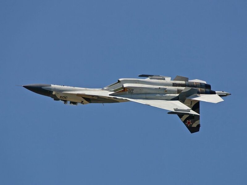 Military Jet in Flight — Blue, Clear, Afternoon, Photograph, Aircraft, Sky