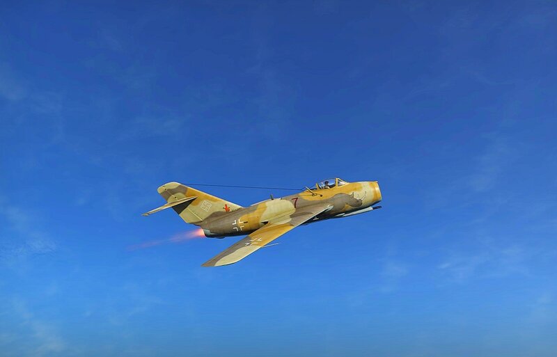 Military Jet in Flight — Blue, Dramatic, Afternoon, Digital Art