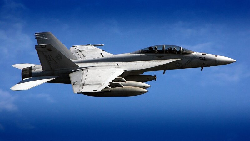 Military Jet in Flight — Blue, Dramatic, Afternoon, Photograph, Pilot, Missiles