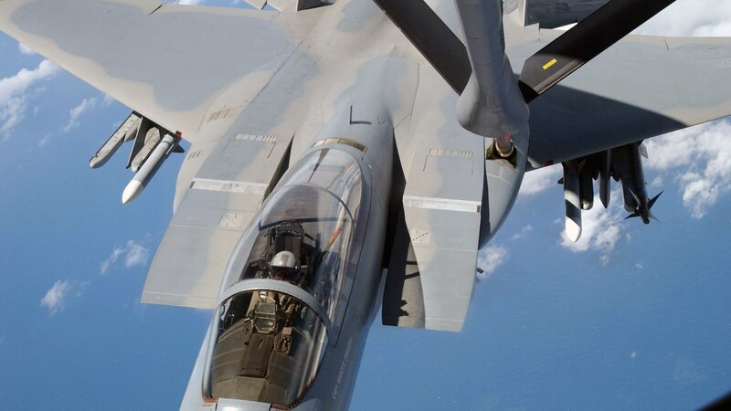 Military Jet in Flight — Blue, Dramatic, Afternoon, Photograph, Pilot