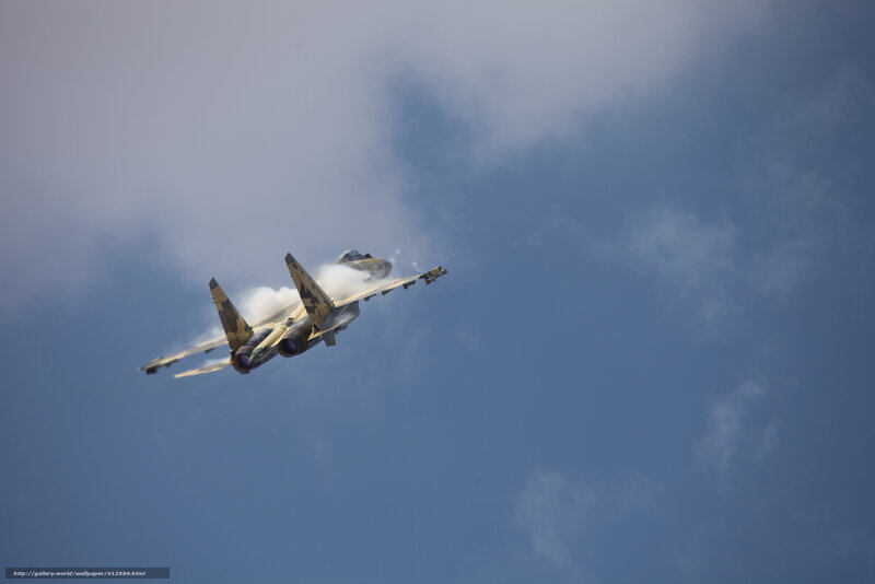 Military Jet in Flight — Blue, Dramatic, Photograph, Smoke