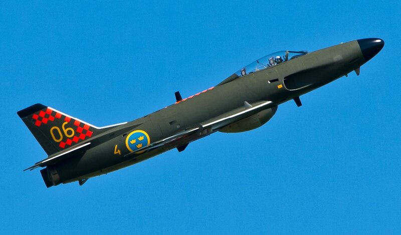 Military Jet in Flight — Blue, Dynamic, Afternoon, Photograph, Aircraft, Sky
