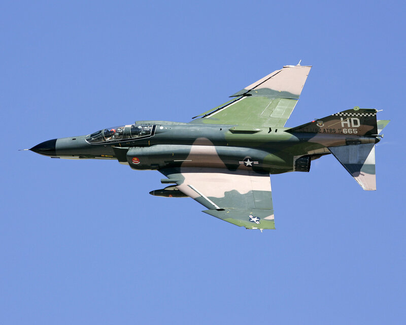 Military Jet in Flight — Blue, Dynamic, Afternoon