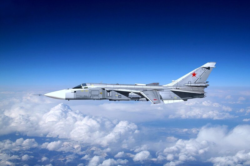Military Jet in Flight — Blue, Serene, Afternoon