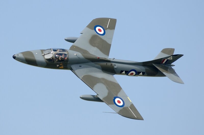 Military Jet in Flight — Gray, Calm, Afternoon, Photograph