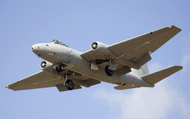 Military Jet in Flight — Gray, Clear, Afternoon, Photograph, Aircraft, Wings