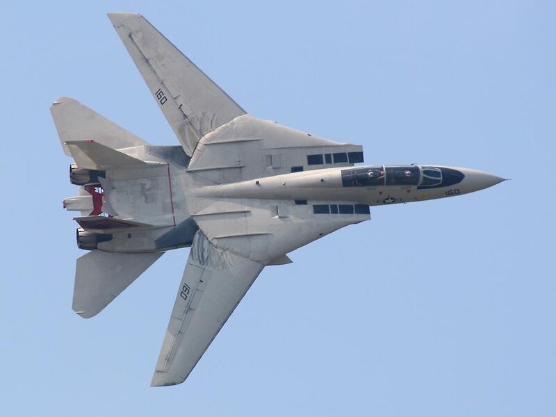 Military Jet in Flight — Gray, Clear, Afternoon