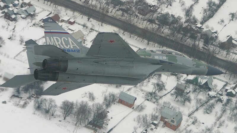 Military Jet in Flight — Gray, Cold, Winter, Photograph
