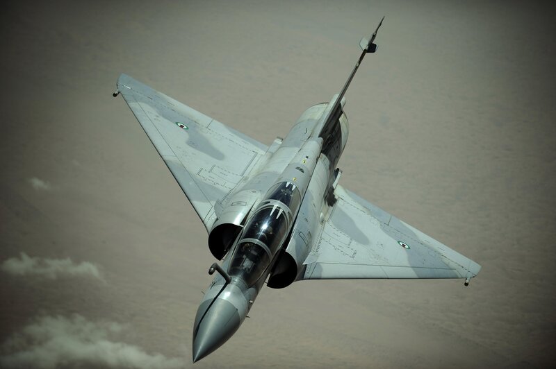 Military Jet in Flight — Gray, Dramatic, Photograph, Aircraft, Sky, Clouds, White