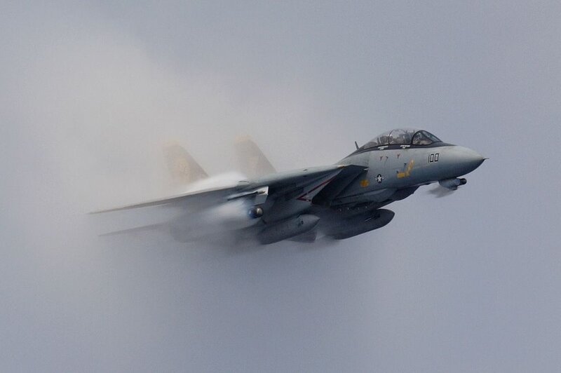 Military Jet in Flight — Gray, Dramatic, Photograph, Clouds, Sky