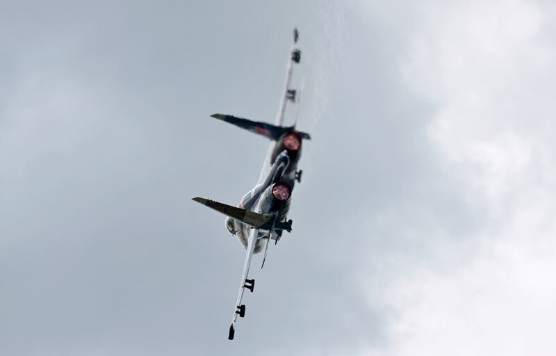 Military Jet in Flight — Gray, Dramatic, Photograph, Sky, Engine Glow
