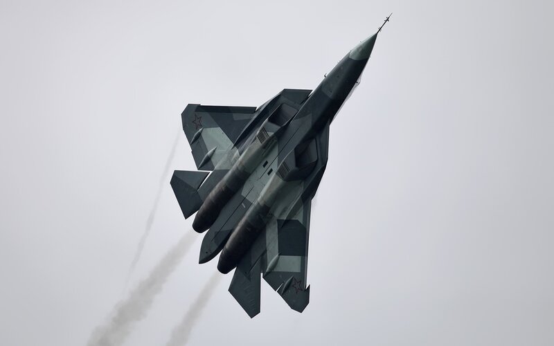 Military Jet in Flight — Gray, Dramatic, Photograph, Smoke Trail