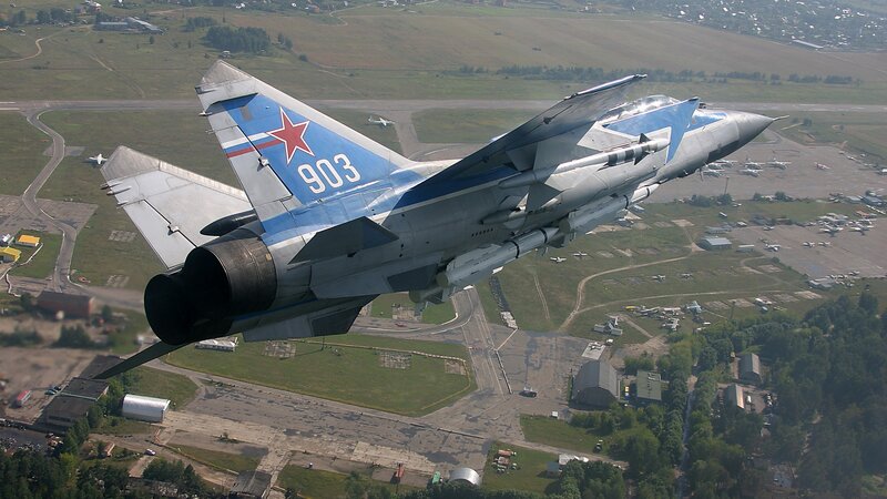 Military Jet in Flight — Gray, Dynamic, Afternoon, Photograph, Aircraft, Runway, Trees
