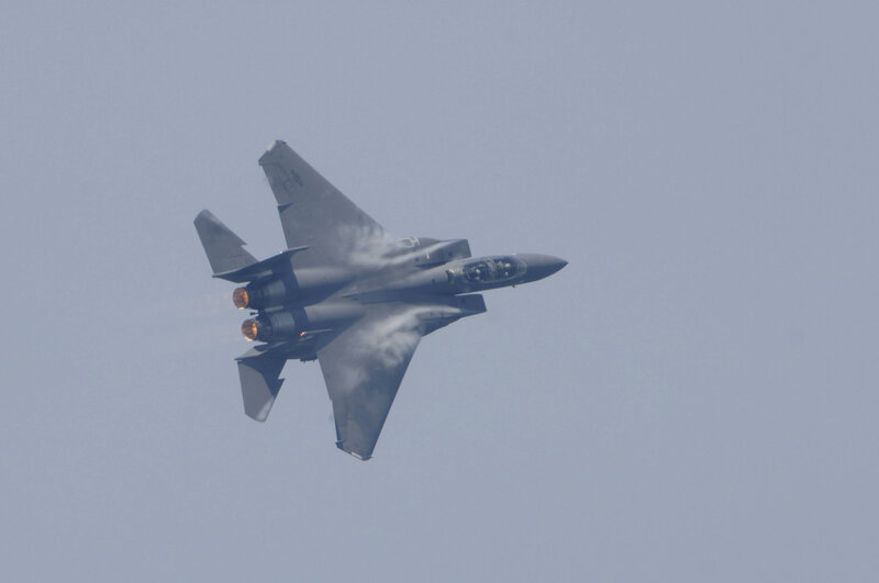 Military Jet in Flight — Gray, Dynamic, Photograph, Jet Engine