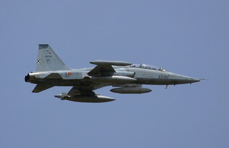 Military Jet in Flight — Gray, Neutral, Afternoon