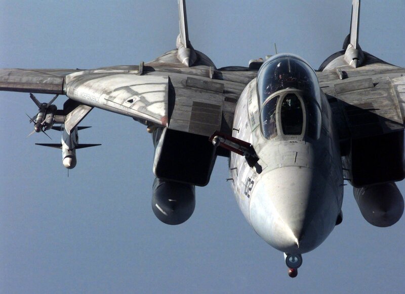 Military Jet in Flight — Gray