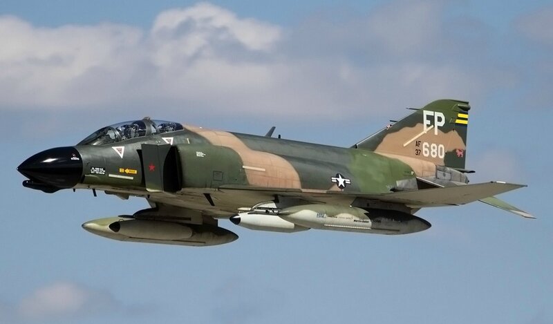 Military Jet in Flight — Green, Dynamic, Afternoon, Photograph, Aircraft