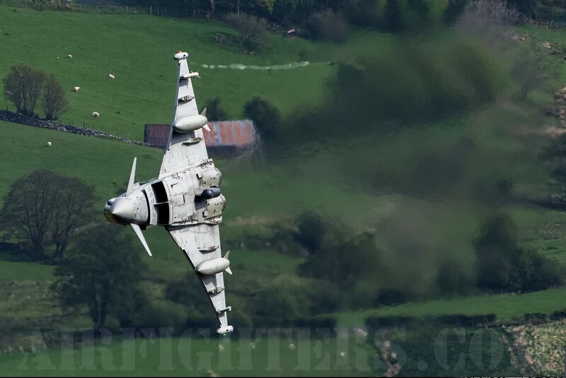 Military Jet in Flight — Green, Dynamic, Afternoon, Photograph, Green Hills
