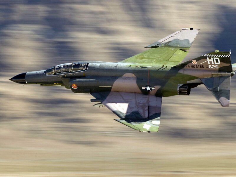 Military Jet in Flight — Green, Dynamic, Photograph, Aircraft, Sky
