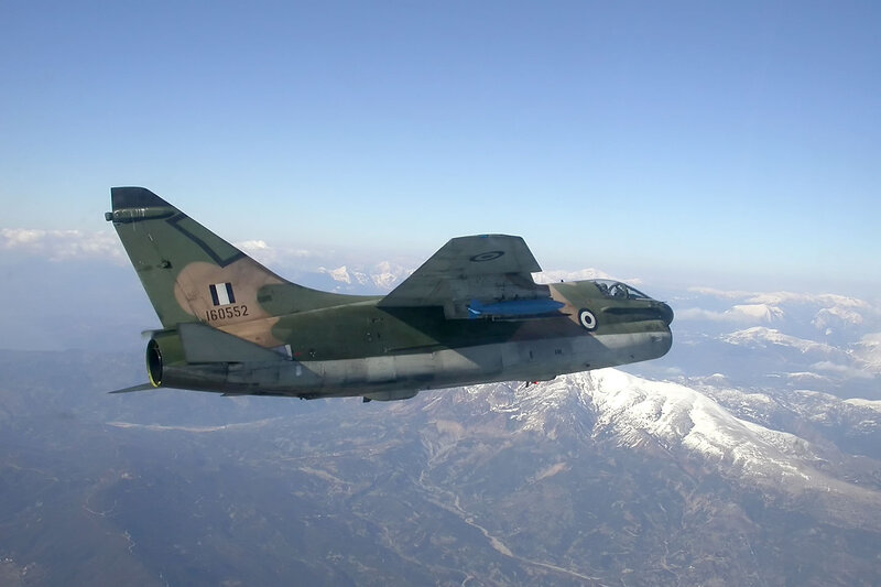 Military Jet in Flight — Green, Serene