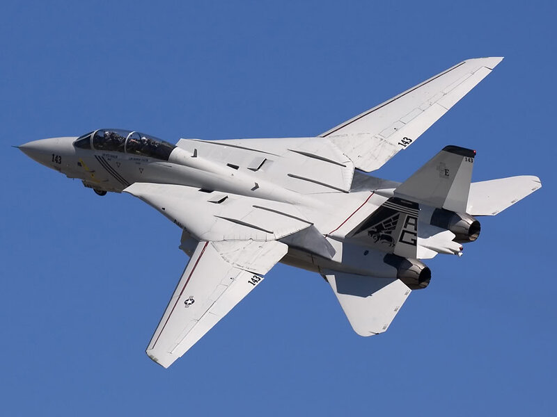 Military Jet in Flight — White, Dynamic