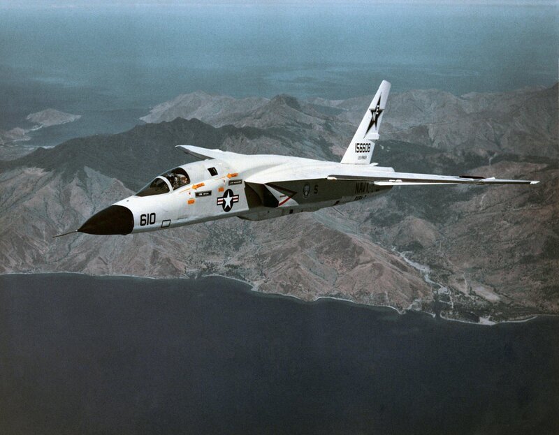 Military Jet in Flight — White
