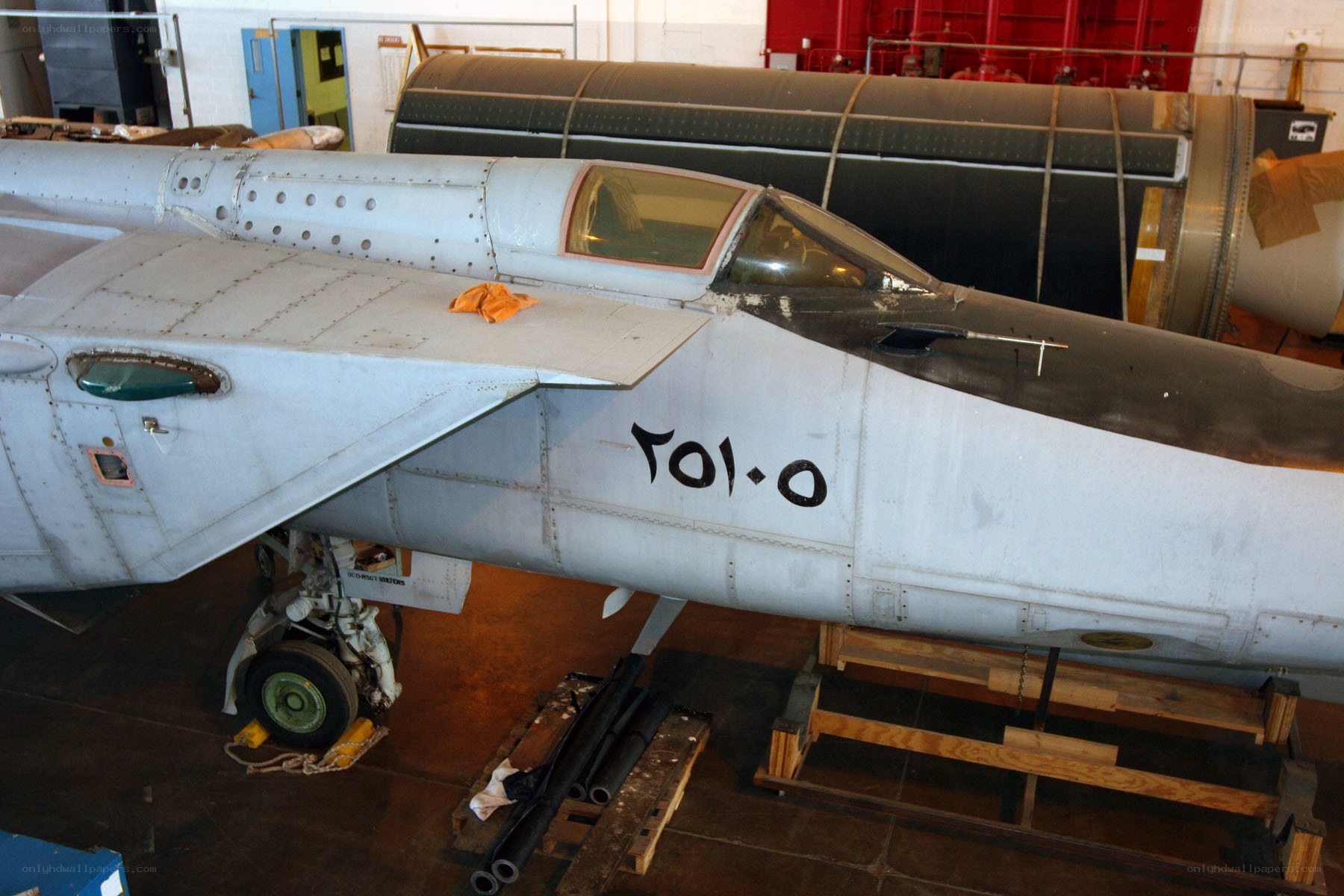 military jet on display