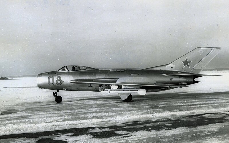 Military Jet on Runway — Black