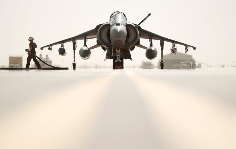 Military jet on tarmac