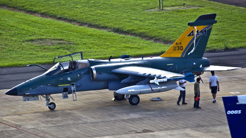 Military jet on tarmac