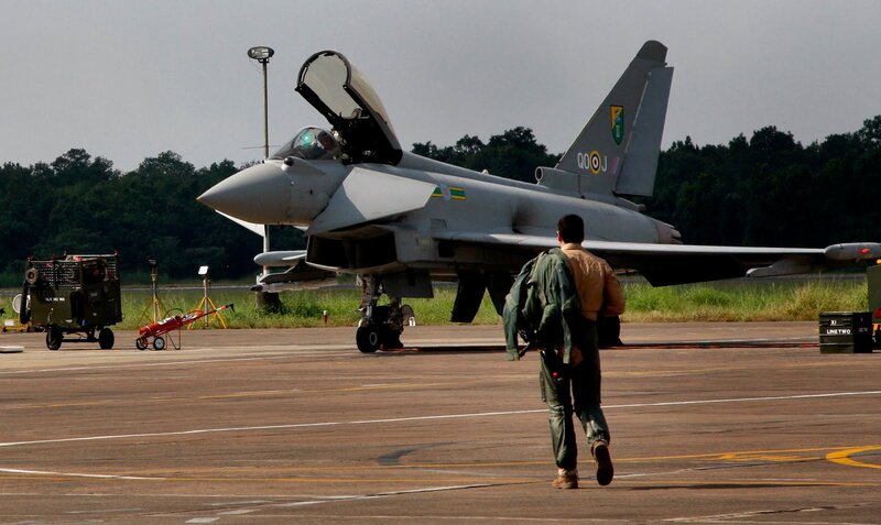 Military jet on tarmac