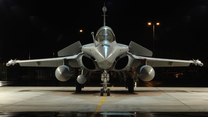 Military Jet on Tarmac — Gray, Dramatic, Night