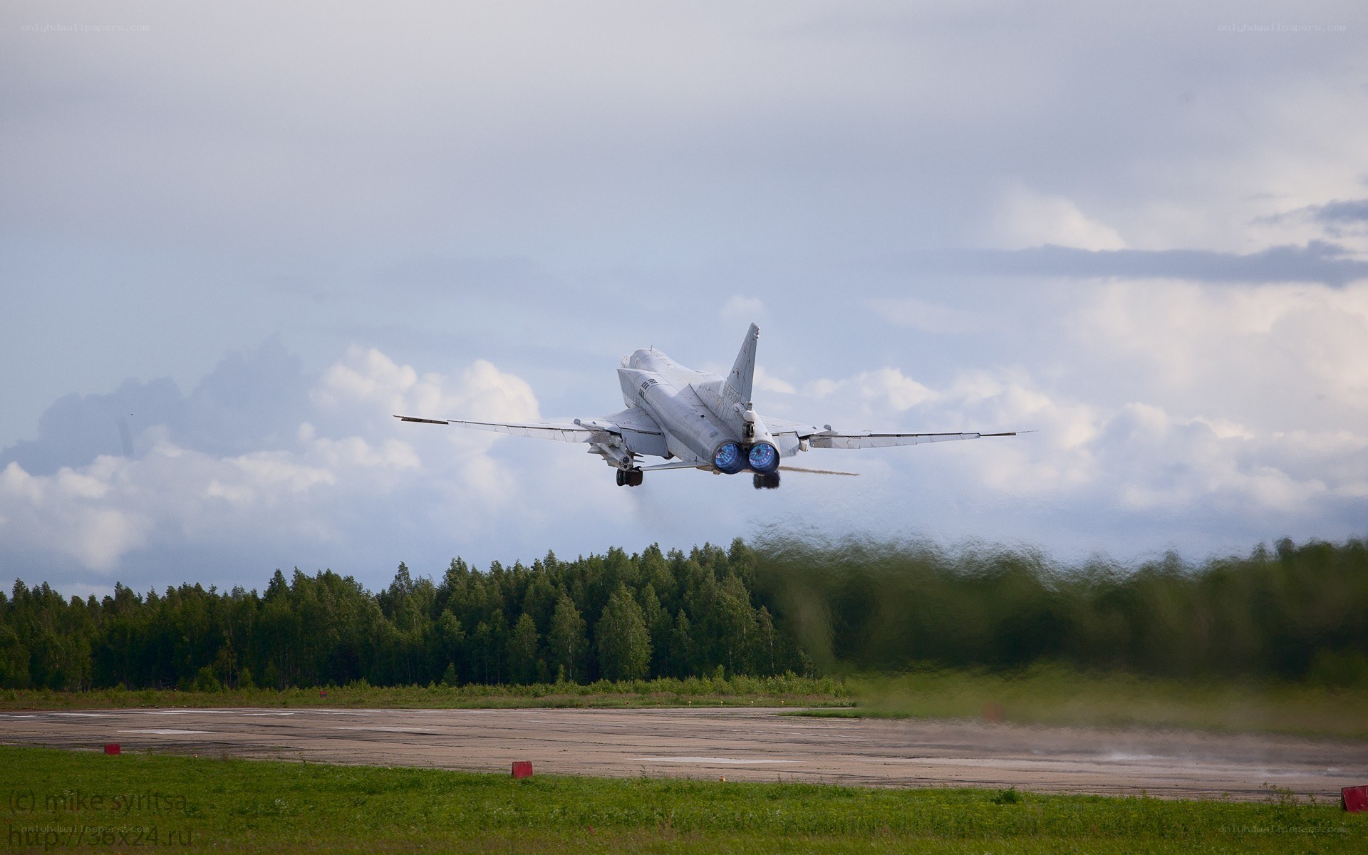 Military jet taking off