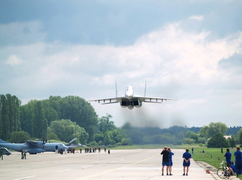 Military Jet Taking Off — Blue, Dramatic
